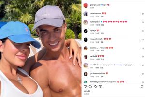 享受假期！乔治娜社媒晒与C罗一同度假照片，并配文：爹地